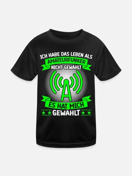 Amateurfunker Leben als Funkamateur - Kinder Funktions-T-Shirt - Schwarz - Vorne