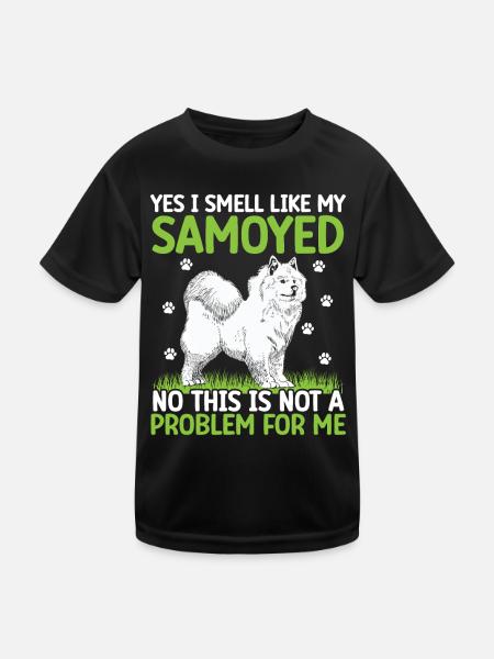 Ich rieche nach Samojede Schlittenhund - Kinder Funktions-T-Shirt - Schwarz - Vorne