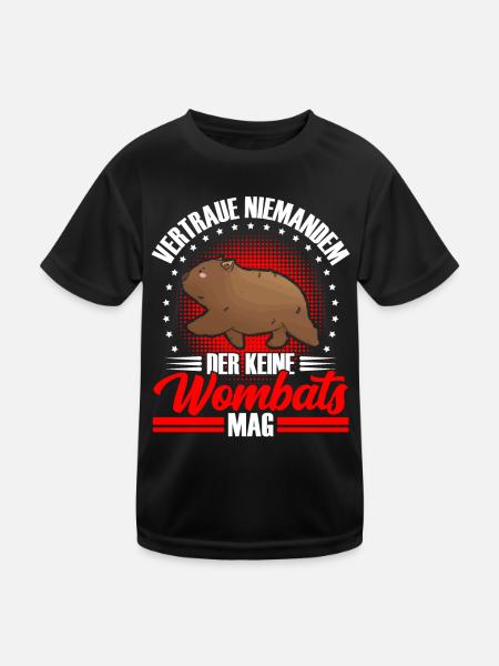Le wombat ne repousse pas le wombat marsupial - T-shirt sport Enfant - noir - Devant