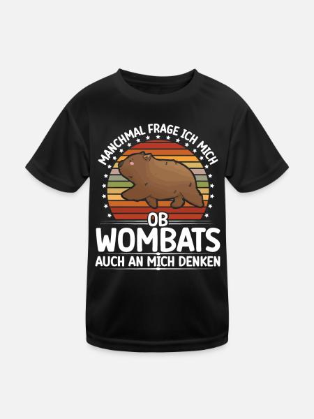 Wombat pensant à moi Wombat marsupial - T-shirt sport Enfant - noir - Devant