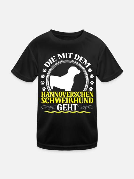 Celui avec le Chien courant de Hanovre - T-shirt sport Enfant - noir - Devant