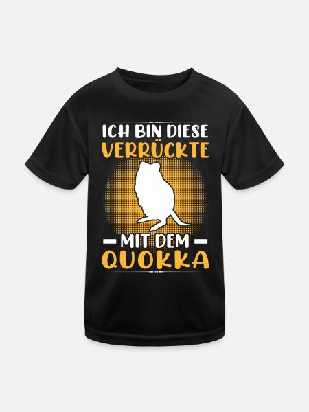 Crazy with Quokka Marsupial Quokka - Kids Functional T-Shirt - black - Front