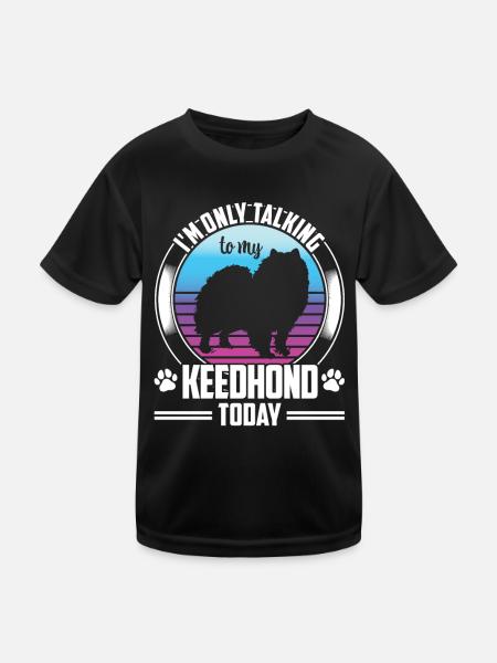 Wolfsspitz Rede nur mit Deutscher Wolfsspitz - Kinder Funktions-T-Shirt - Schwarz - Vorne