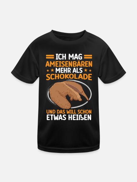 Like Anteater More Anteater Bear - Kids Functional T-Shirt - black - Front