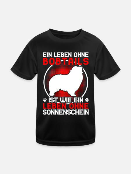 La vie sans Bobtail Vieux chien de berger anglais - T-shirt sport Enfant - noir - Devant