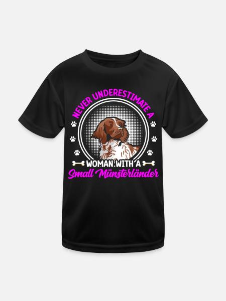 Ne sous-estimez pas le petit Münsterlander - T-shirt sport Enfant - noir - Devant