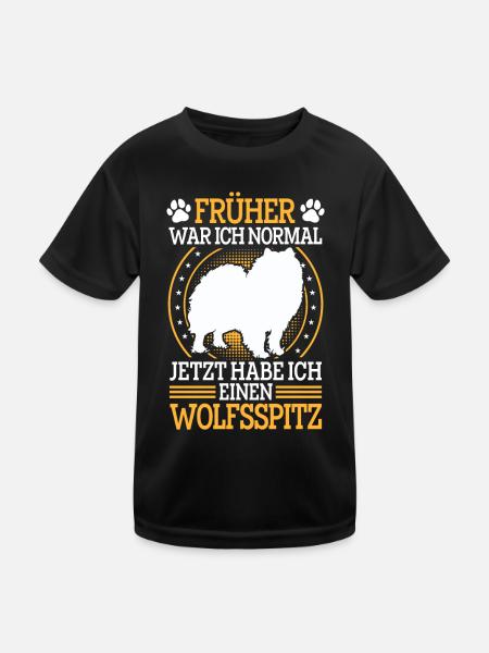Wolfsspitz war normal Deutscher Wolfsspitz - Kinder Funktions-T-Shirt - Schwarz - Vorne