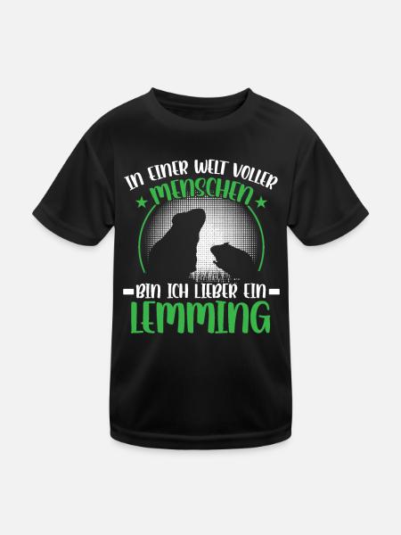 Lemming vole I'd rather be a lemming - Kids Functional T-Shirt - black - Front