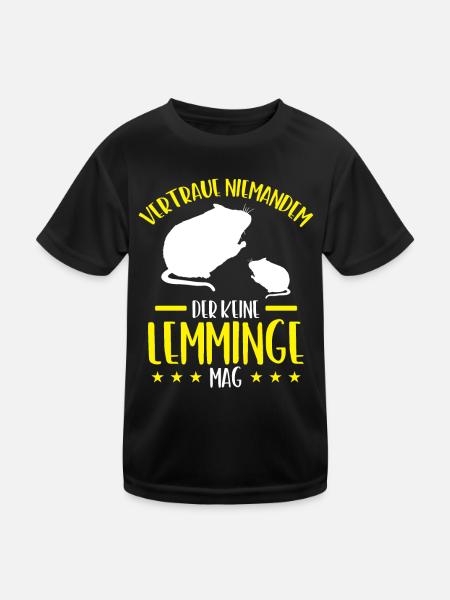 Lemming Don't Trust Vole Lemming - Kids Functional T-Shirt - black - Front
