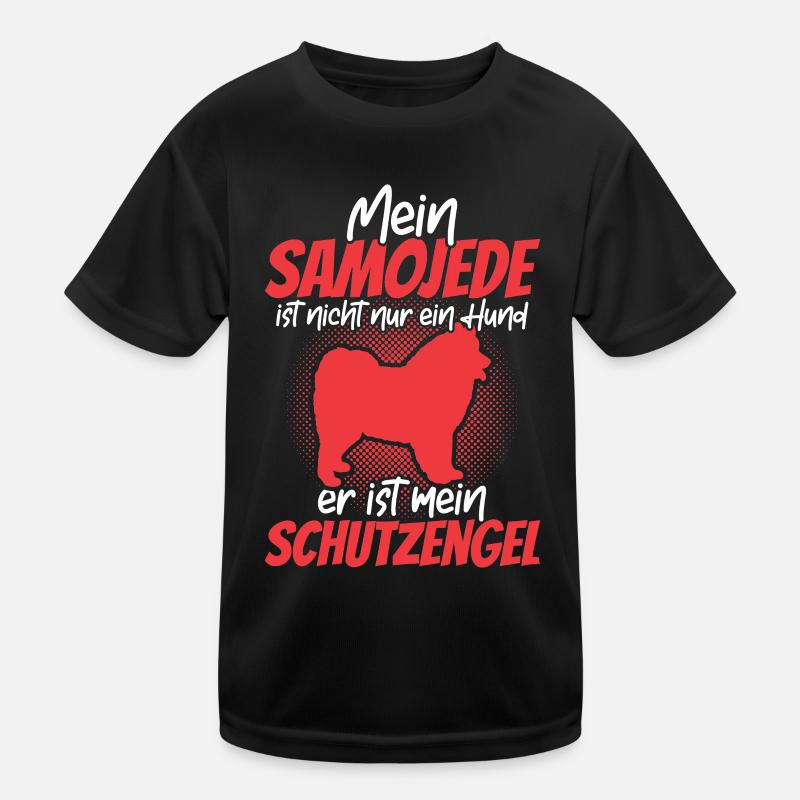 Samoyed protects me Samoyedspitz Samoyed Kids Functional T-Shirt
