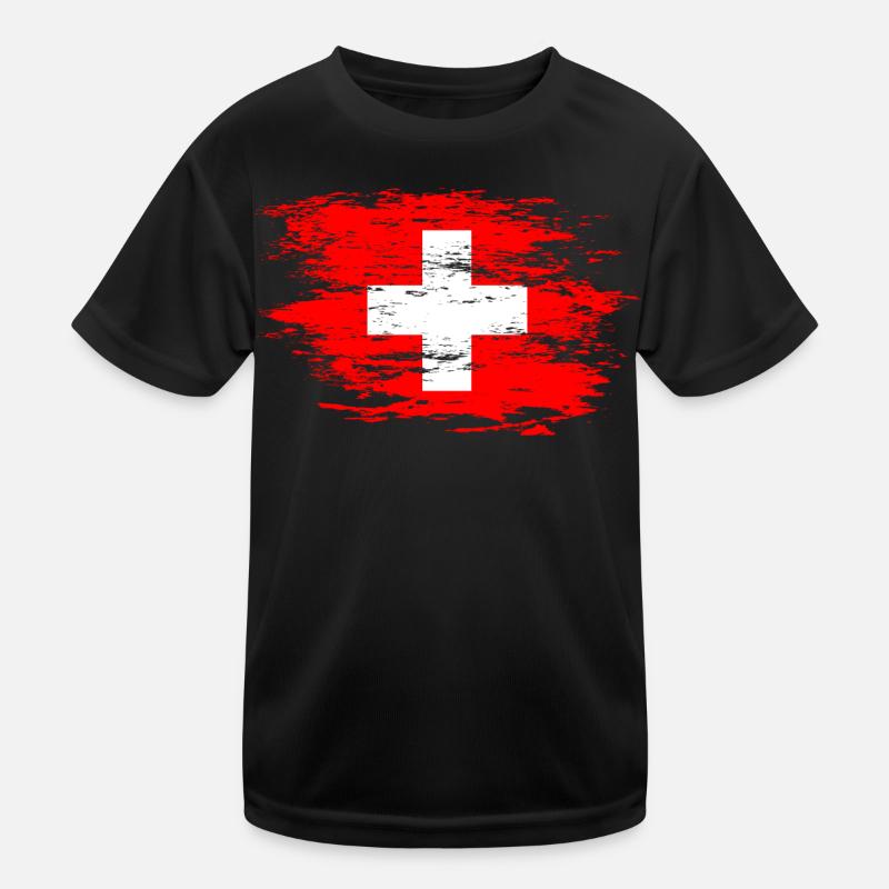 Switzerland flag used Kids Functional T-Shirt