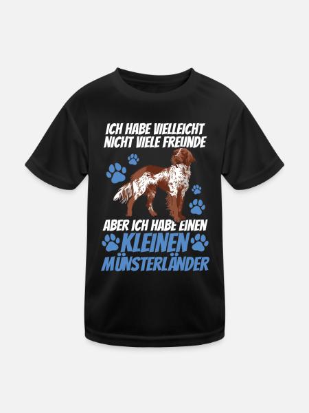 Le petit Münsterlander est mon ami - T-shirt sport Enfant - noir - Devant