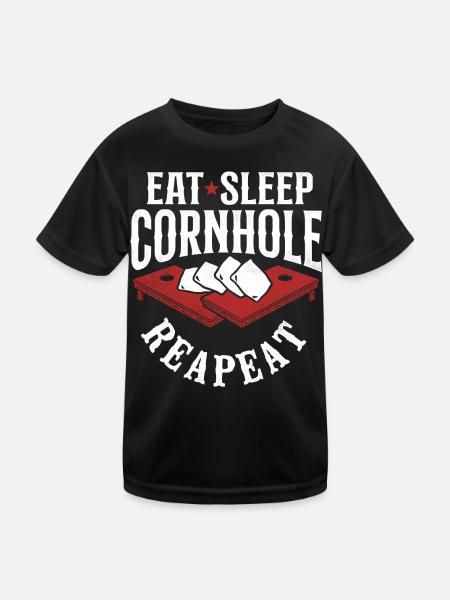 Cornhole Team Bean Bag Player - Kinder Funktions-T-Shirt - Schwarz - Vorne