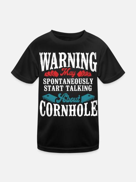 Cornhole Team Bean Bag Player - Kinder Funktions-T-Shirt - Schwarz - Vorne