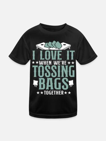 Cornhole Team Bean Bag Player - Kinder Funktions-T-Shirt - Schwarz - Vorne