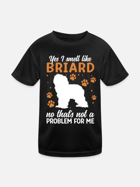 Oui, je sens le Briard Berger de Brie - T-shirt sport Enfant - noir - Devant