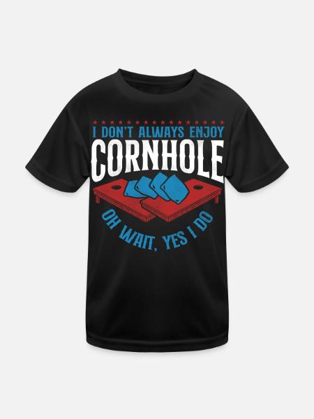 Cornhole Team Bean Bag Player - Kinder Funktions-T-Shirt - Schwarz - Vorne