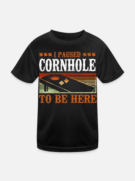 Cornhole Team Bean Bag Player - Kinder Funktions-T-Shirt - Schwarz - Vorne
