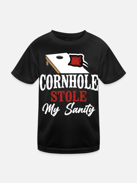 Cornhole Team Bean Bag Player - Kinder Funktions-T-Shirt - Schwarz