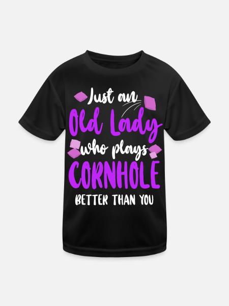Cornhole Team Bean Bag Player - Kinder Funktions-T-Shirt - Schwarz - Vorne
