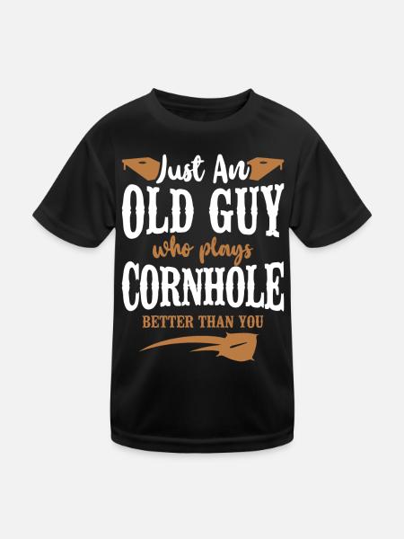 Cornhole Team Bean Bag Player - Kinder Funktions-T-Shirt - Schwarz - Vorne