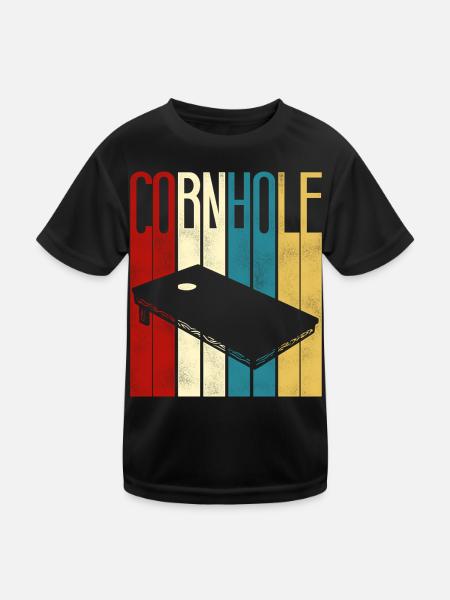 Cornhole Team Bean Bag Player - Kinder Funktions-T-Shirt - Schwarz - Vorne