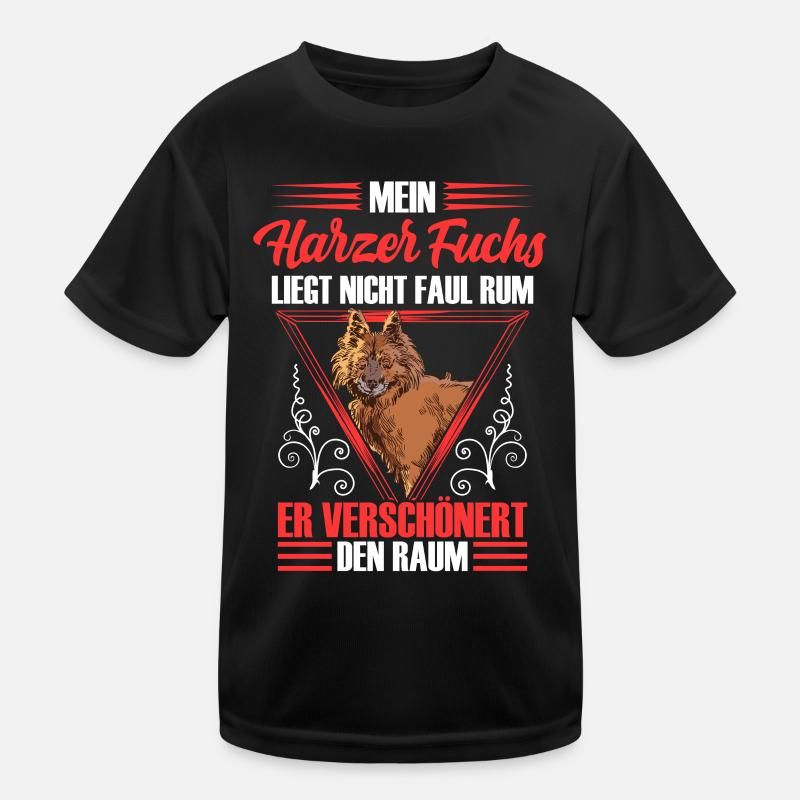 Harz fox is not lazy Old German herding dog Kids Functional T-Shirt