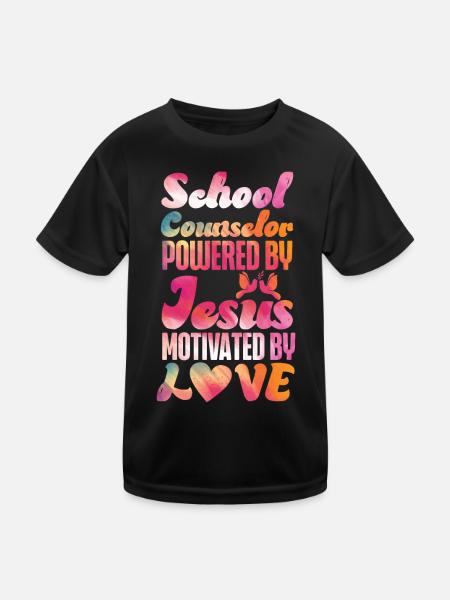 School Counselor Jesus Faith - Kinder Funktions-T-Shirt - Schwarz - Vorne