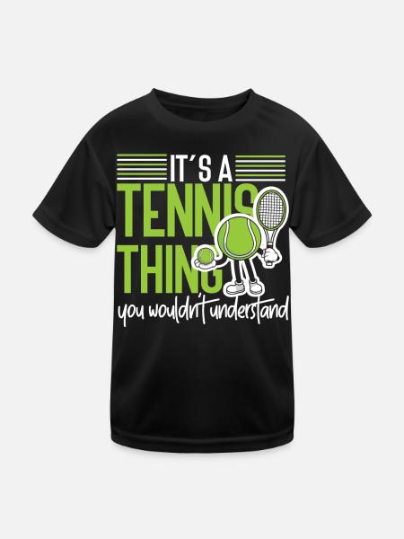 Funny Tennis Player Racket It's A - Kinder Funktions-T-Shirt - Schwarz - Vorne