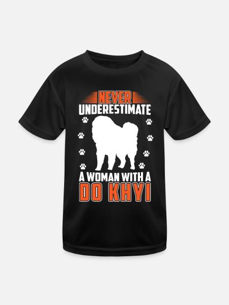Woman with Do Khyi Tibetan Mastiff Tibetan Mastiff - Kids Functional T-Shirt - black - Front