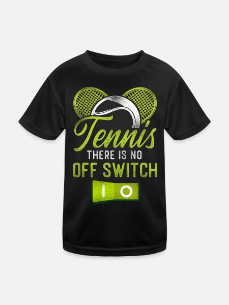 Funny Tennis Player Racket Tennis - Kids Functional T-Shirt - black - Front