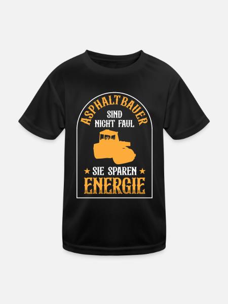 Les constructeurs d’asphalte ne sont pas des constructeurs de routes paresseux - T-shirt sport Enfant - noir - Devant