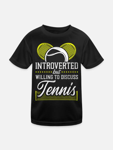 Funny Tennis Player Racket - Kinder Funktions-T-Shirt - Schwarz - Vorne