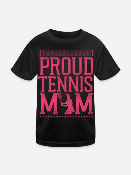 Funny Tennis Player Racket Mom - Kids Functional T-Shirt - black - Front