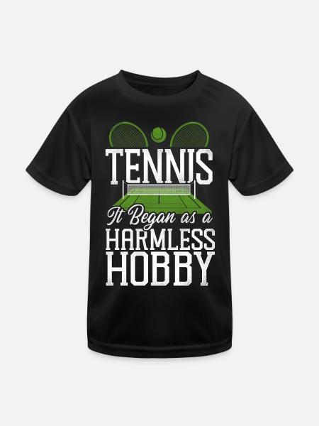 Funny Tennis Player Racket Tennis - Kids Functional T-Shirt - black - Front