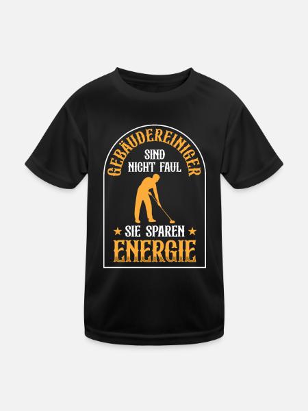 Building cleaners are not lazy window cleaners - Kids Functional T-Shirt - black - Front