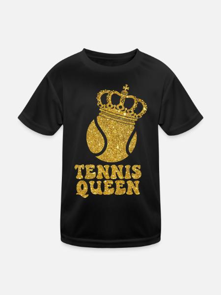 Funny Tennis Player Racket Tennis - Kids Functional T-Shirt - black - Front
