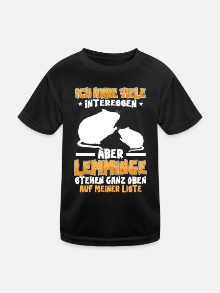 Lemmings are at the top Vole Lemming - Kids Functional T-Shirt - black - Front