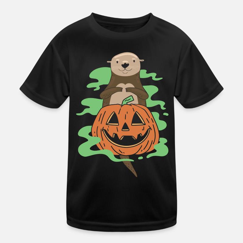 Otter Halloween Pumpkin Kinder Funktions-T-Shirt