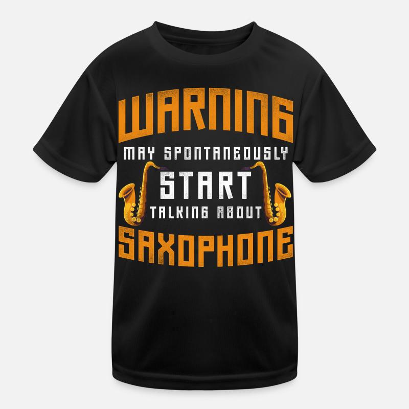 Saxophone Warning May Kinder Funktions-T-Shirt