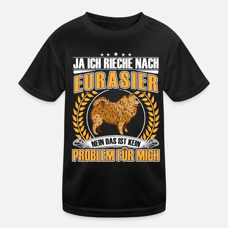 Rieche nach Eurasier Eurasian Spitz Kinder Funktions-T-Shirt