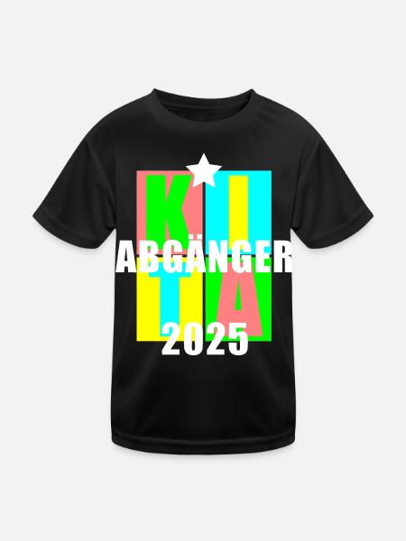 Kita Abgänger 2025 - Kinder Funktions-T-Shirt - Schwarz - Vorne