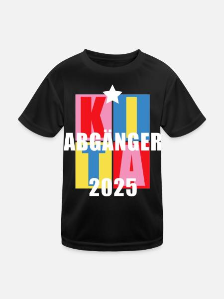 Kita Abgänger 2025 - Kinder Funktions-T-Shirt - Schwarz - Vorne