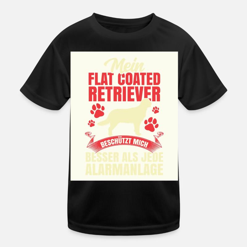 Flat Coated Retriever beschützt mich Kinder Funktions-T-Shirt