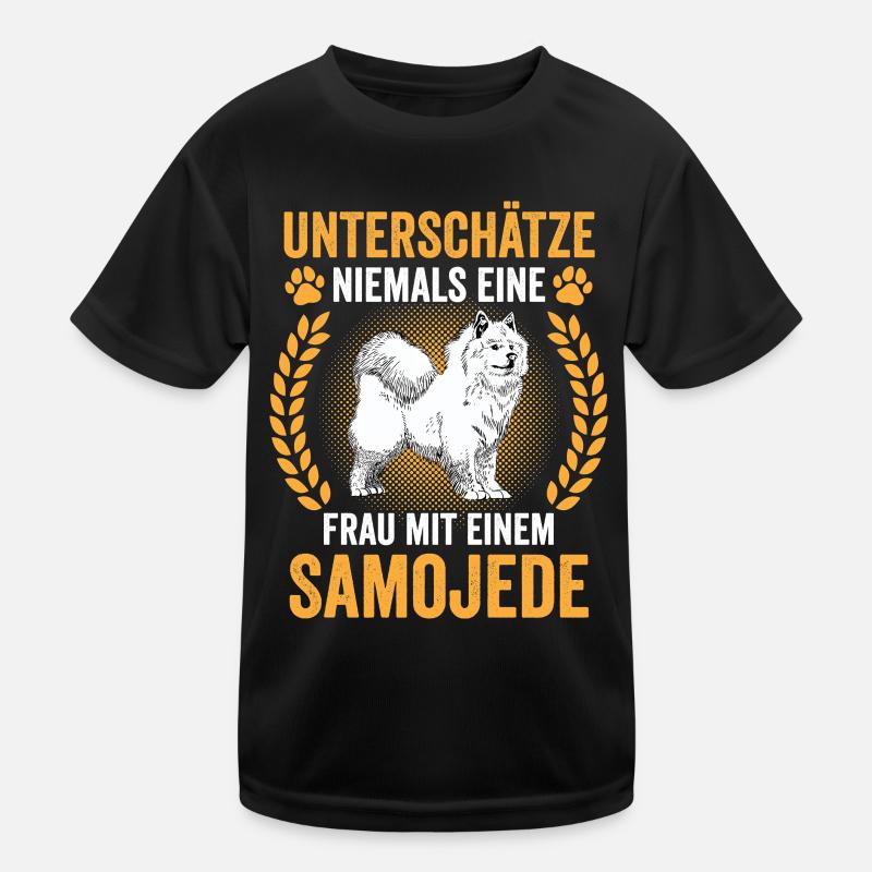 Samoyède Samoyède Spitz Femme avec Samoyède T-shirt sport Enfant