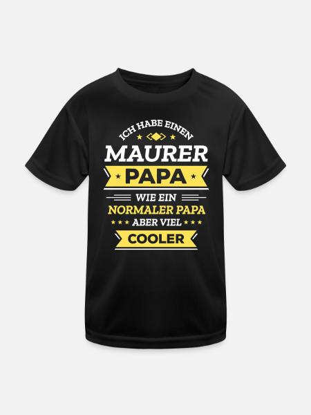 MAURER PAPA: COOL VATERTAG WEIHNACHTEN, GEBURTSTAG - Kinder Funktions-T-Shirt - Schwarz - Vorne