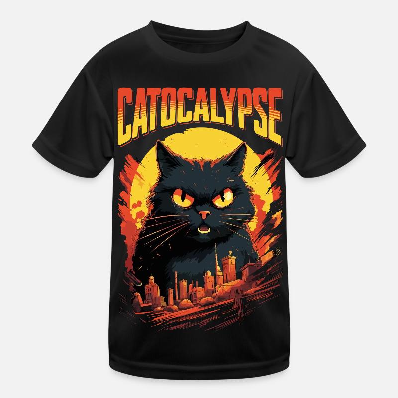 Katze Catocalypse Stadt Chaos Kreatur Monsterkatze Kinder Funktions-T-Shirt