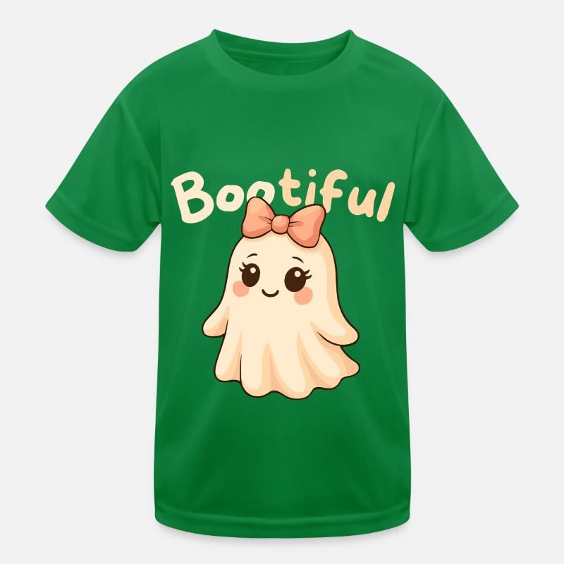 Bootiful Cute Ghost with Bow Kids Functional T-Shirt