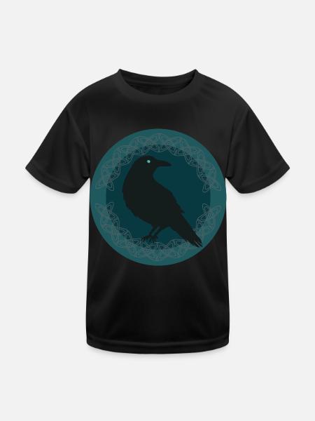 Raven Celtic - Kids Functional T-Shirt - black - Front