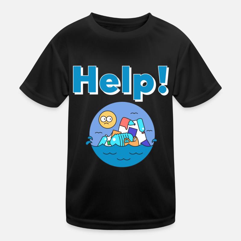 Plastik Naturschutz Umweltschutz Kinder Funktions-T-Shirt